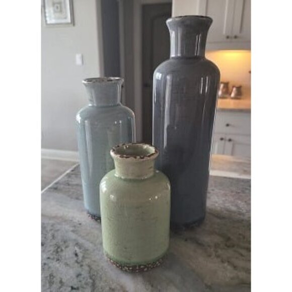 New Ceramic vase 3 Piece Set, Small Flower vase for Home Decoration - Picture 2 of 3